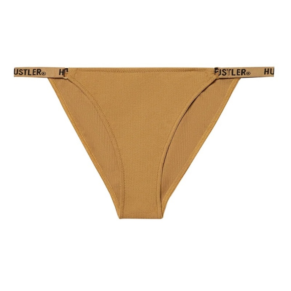 Hustler Branded Ribbed Tanga Chocolate Brown Brief Underwear